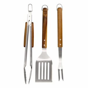 Set Utensilios Trinche Espatula Y Pinza Para BBQ SUNLIFE 3 Piezas