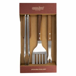 Set Utensilios Trinche Espatula Y Pinza Para BBQ SUNLIFE 3 Piezas
