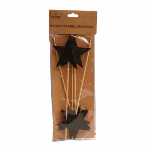 Figura Estrellas De Madera Para Manualidades BABY CRAFT 5 Piezas