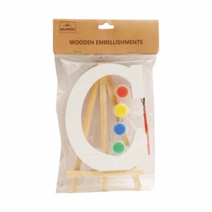 Set Letra C Madera Blanca Con Acuarelas BABY CRAFT 15X1.2 Cm