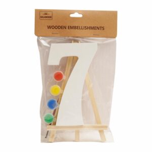 Set N.7 Madera Blanca Con Acuarelas BABY CRAFT 15X1.2 Cm