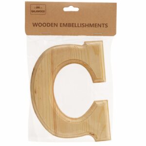 Letra  C De Madera Para Manualidades BABY CRAFT 15 Cm 6 Cm