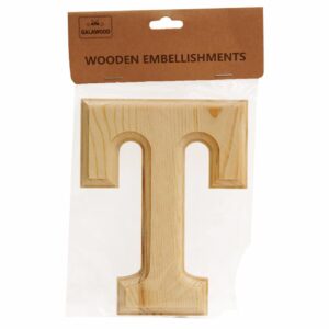 Letra  T De Madera Para Manualidades BABY CRAFT 15 Cm 6 Cm