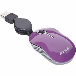 Mini Mouse Óptico De Viaje Purpura VERBATIM Con Cable