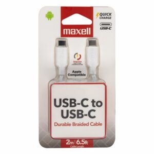 Cable De Carga Rápida Trenzado 2M Usb C A Usb C Blanco MAXELL 2M