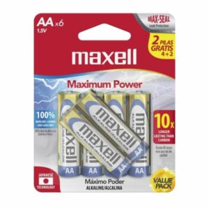 Pilas Alcalina AA MAXELL 4 + 2 Uds