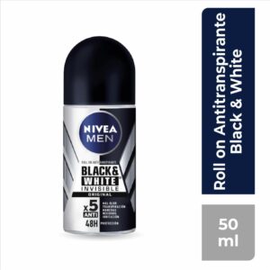 Desodorante En Roll-on Para Caballero Invisible Black & White NIVEA MEN 50 Ml