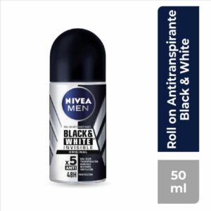 Desodorante En Roll-on Para Caballero Invisible Black & White NIVEA MEN 50 Ml
