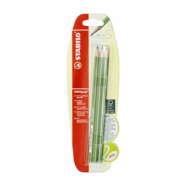 Lápiz De Grafito Greengraph Hb Sin Borrador STABILO Blister X3