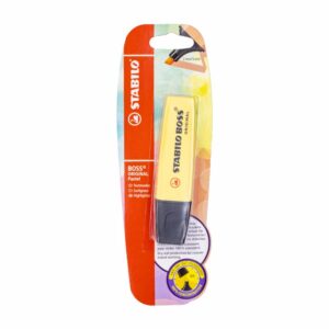 Resaltador Boss Color Pastel Amarillo Crema STABILO Blister
