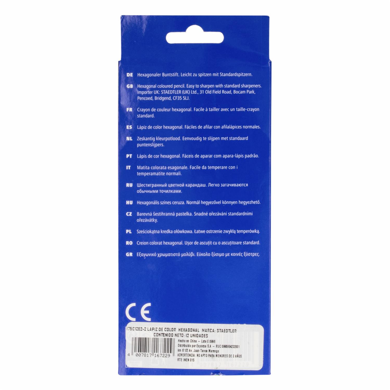Lápices De Colores Hexagonal STAEDTLER 12 Piezas