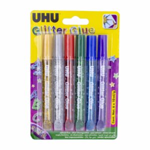 Goma Con Escarcha Colores Surtidos UHU X6 Uds