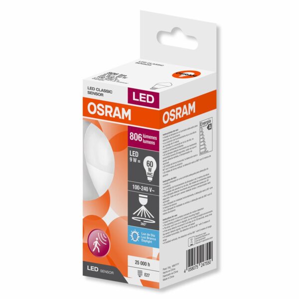 Foco Led Classic Sensor A60 9W E27 OSRAM Luz De Día - Imagen 2