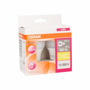 Focos Led Classic Luz Cálida A60 OSRAM KIT X 2 9W