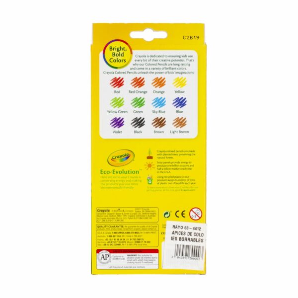 Lápices De Colores Borrables CRAYOLA 1 X 12 Uds - Imagen 2