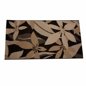Alfombra De Pasillo Palma Flores Negro Beige BALTA 150 x 80