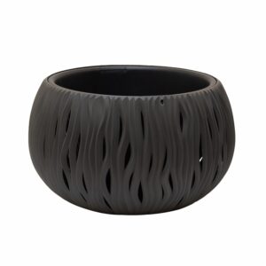 Maceta De Redonda Diseño Tallado 370X370X218 Gris PROSPERPLAST Unidad