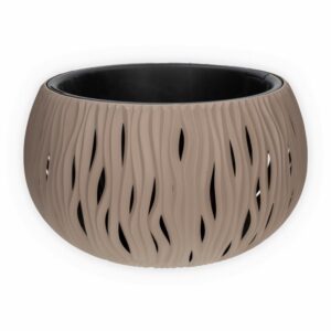 Maceta De Redonda Diseño Tallado Camel PROSPERPLAST 37 X 37 X 21,8 Cm