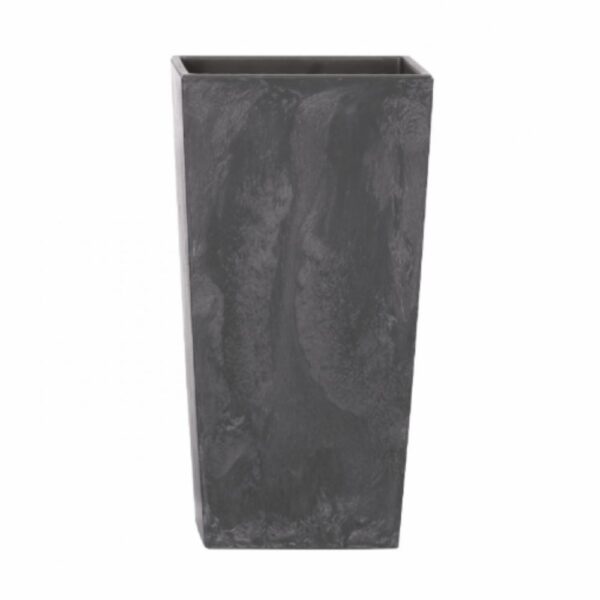 Maceta Rectangular Alta Gris Obscuro PROSPERPLAST 17 X 17 Cm