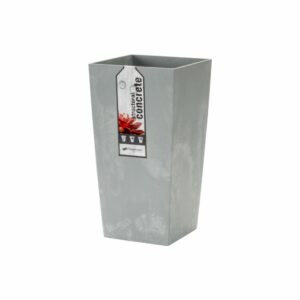 Maceta Rectangular Alta Gris PROSPERPLAST 14 X 14 X 26,5 Cm