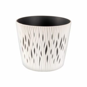 Maceta Cónica Diseño Tallado 225X225X192 Color Blanco PROSPERPLAST Unidad