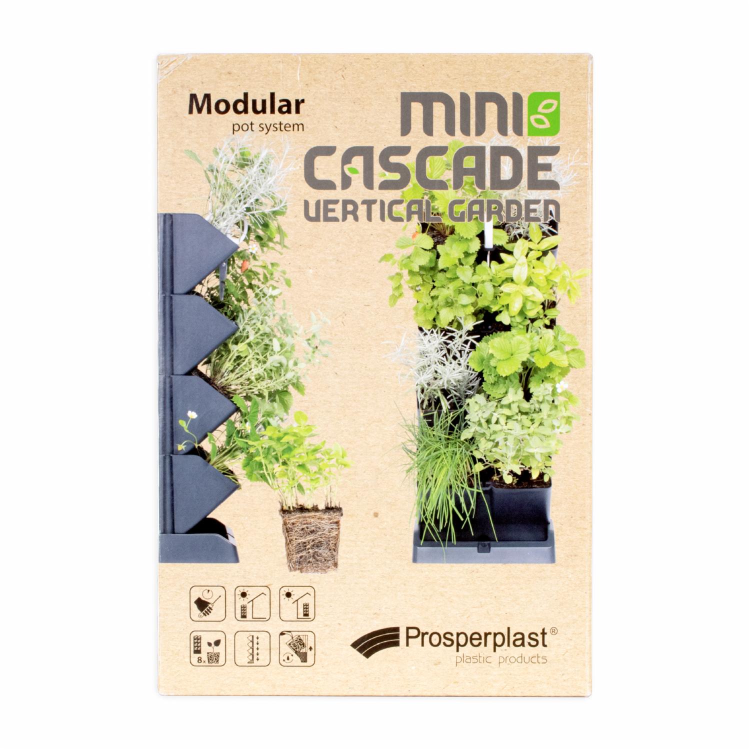 Maceta Mini Cascada Negro PROSPERPLAST 19,5 X 11,4 X 47,5 Cm - Imagen 7