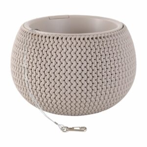 Maceta Redonda Diseño Tejido Camel 29 PROSPERPLAST Unidad