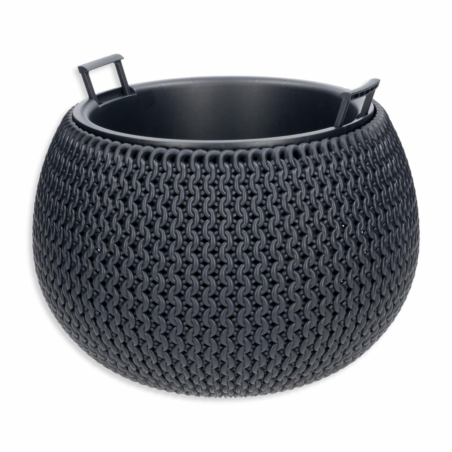 Maceta Redonda Diseño Tejido 29 X PROSPERPLAST Unidad - Imagen 2