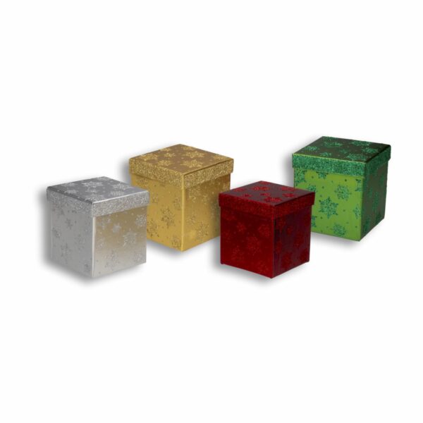 Caja Para Regalo Cuadrada Metálica Glitter THE LINDY BOWMAN Pequeña