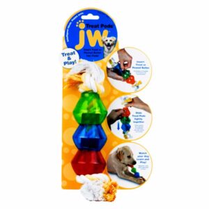 Juguete Para Mascota Bola Con Huecos y Cuerda JW Unidad