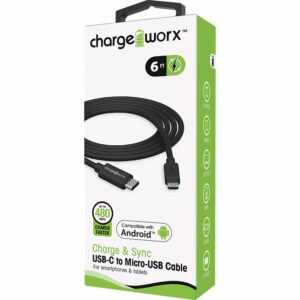 Micro Usb a usb c CHARGE WORX 6 ft