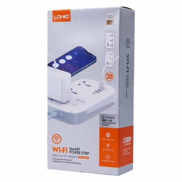 Regleta Smart 3 Tomas Inteligente Wifi LDNIO 2500 W - Imagen 2