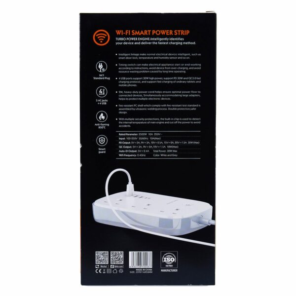 Regleta Smart 3 Tomas Inteligente Wifi LDNIO 2500 W - Imagen 3
