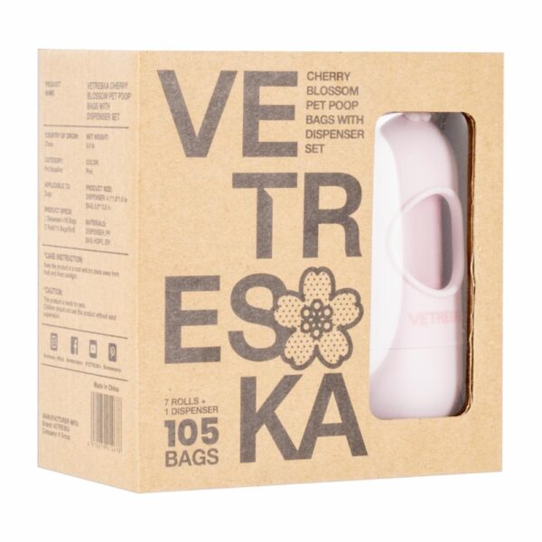 Dispensador Para Fundas Residuos De Mascotas Color Cherry 7 Fundas VETRESKA Unidad - Imagen 2
