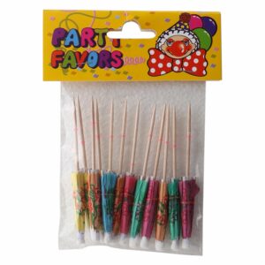 Pinchos Decorativos Diseño Paraguas De Colores PARTY FAVORS X 12 Uds