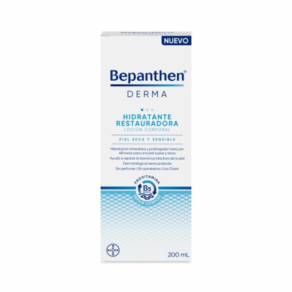 Loción Corporal Hidratante Restauradora Piel Seca Y Sensible BEPANTHEN DERMA 200 Ml