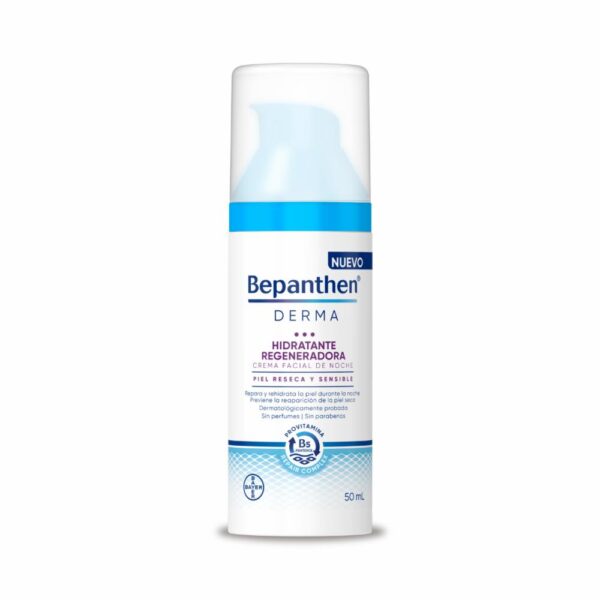 Crema Facial Hidratante Regeneradora De Noche Para Piel Reseca BEPANTHEN DERMA 50 Ml - Imagen 5