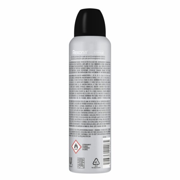 Desodorante En Aerosol Para Caballero Antitranspirante Clinical Expert Antibacterial REXONA 150 Ml - Imagen 2