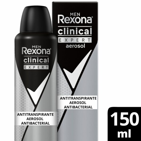 Desodorante En Aerosol Para Caballero Antitranspirante Clinical Expert Antibacterial REXONA 150 Ml - Imagen 3