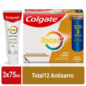 Crema Dental Total 12 Anti-Sarro COLGATE 3X75 Ml