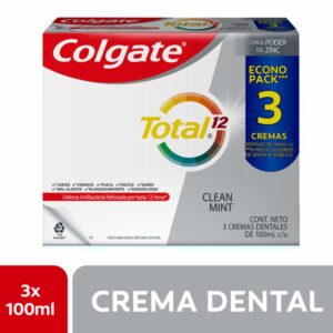 Crema Dental Total 12 Clean Mint Pack COLGATE 3 X 100 Ml