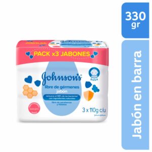 Jabón Para Bebé Libre De Gérmenes Tripack JOHNSON'S 330 G