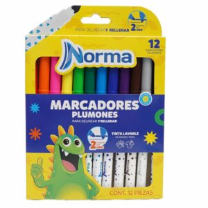 Marcadores De Tinta Lavable NORMA 12 Piezas
