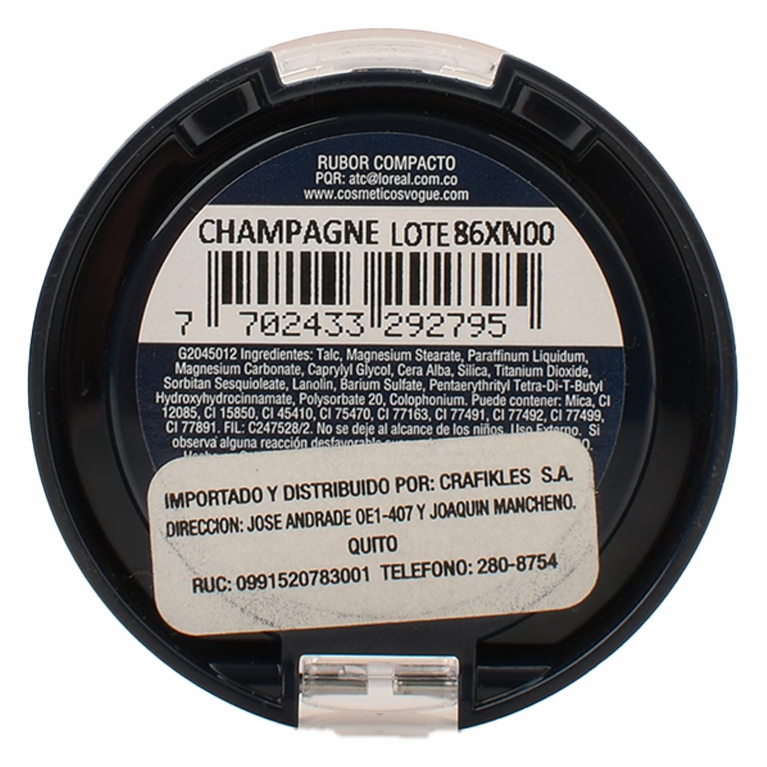 Rubor Compacto Champagne VOGUE Unidad - Imagen 2