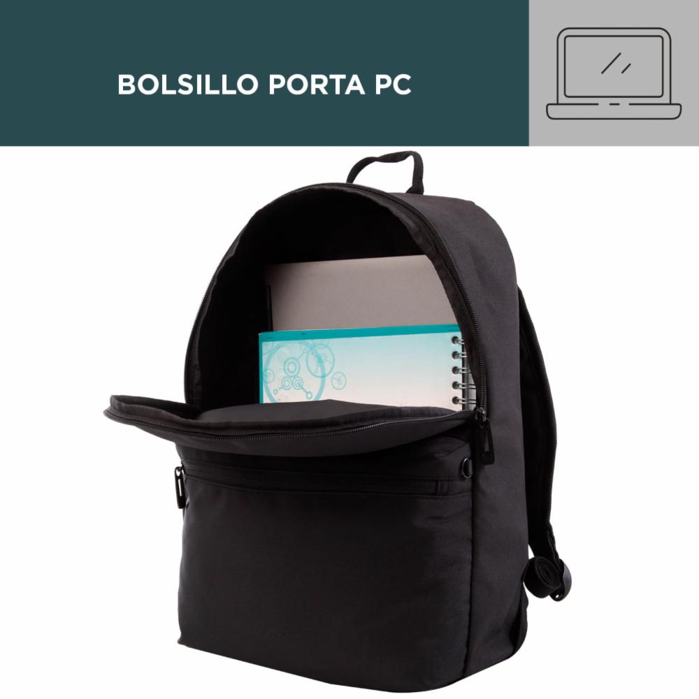 Mochila Pc Unisex Dragonar TOTTO Negro - Imagen 2