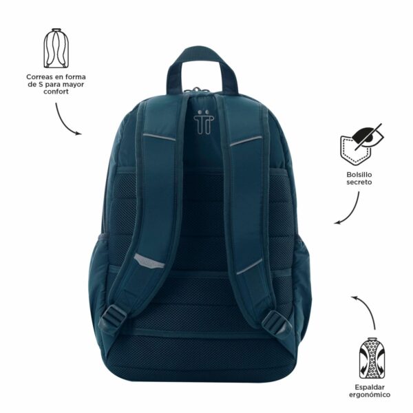 Mochila Pc Moda Mujer Plaine TOTTO Azul - Imagen 3