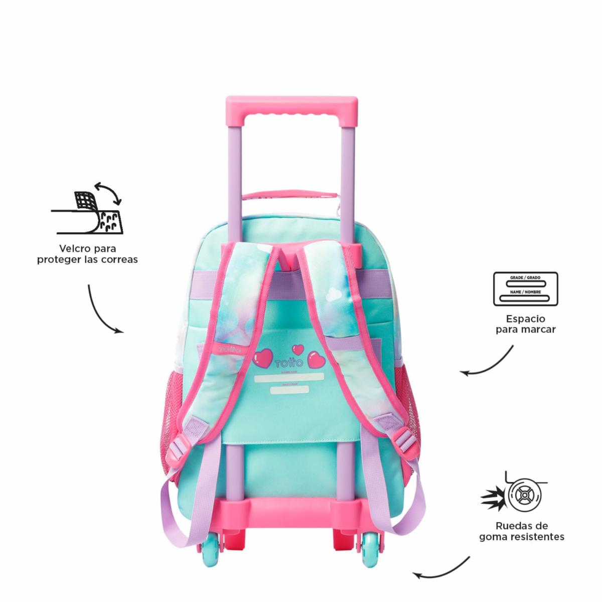Mochila Ruedas Infantil Niña Sweety Heart TOTTO Estampado