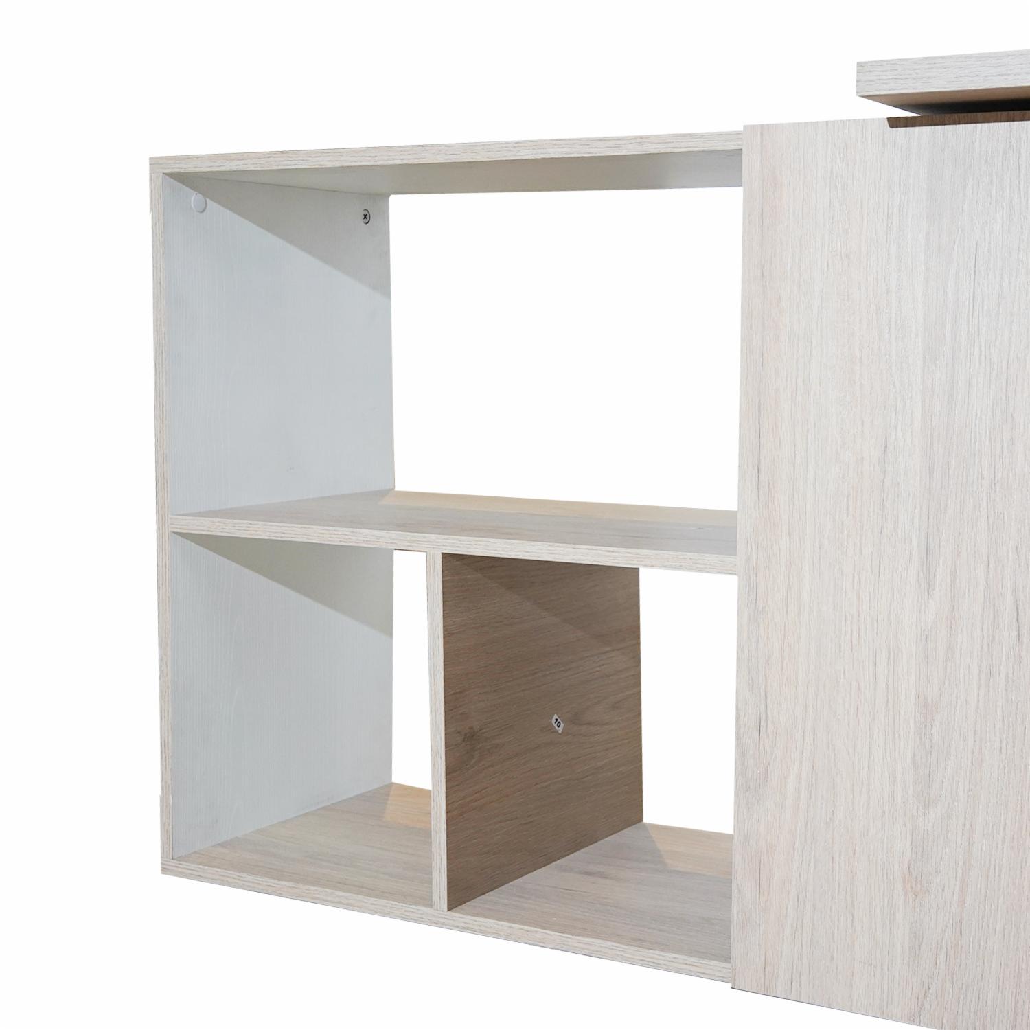 Estación De Trabajo Quadratta Rovere Con Blanco MADERKIT MDF