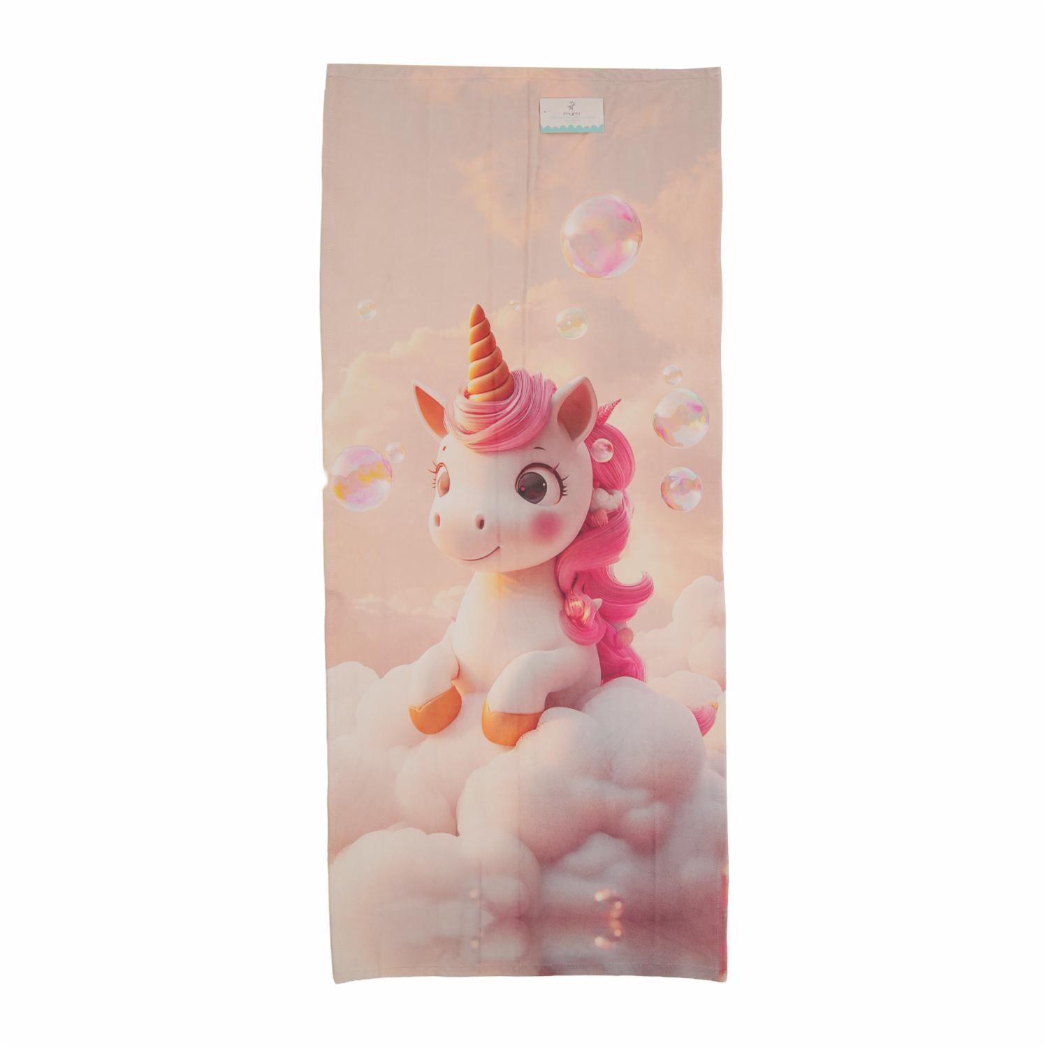 Toalla Para Niñas Diseño Unicornio Nubes MUMI 130 X 60 Cm - Imagen 2