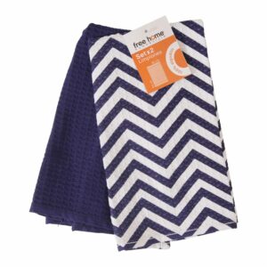 Limpión De Cocina Estampado Geometrico Cris Azul Set FREE HOME X 2 Piezas